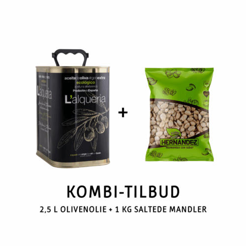 KOMBI-TILBUD: Alfafarenca 2,5 l & 1 kg saltede Marcona-mandler