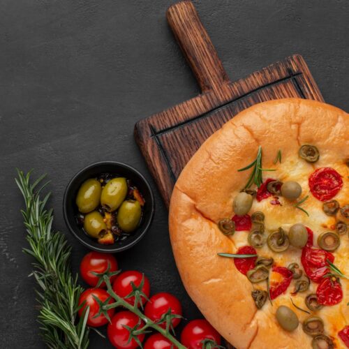 Kæmpe foccacia Sortfodsskinke - Take away